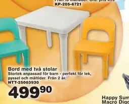 Lekextra Bord med två stolar erbjuda