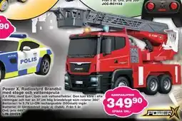 Lekextra Power X, Radiostyrd Brandbil med stege och vattenspruta erbjuda