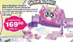 Lekextra Glam Buddies Unicorn Nail Polish Purse Surprise erbjuda