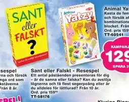 Lekextra Sant eller Falskt - Resespel erbjuda