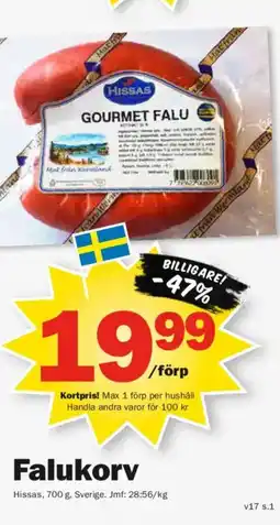 Pekås Hissas Falukorv erbjuda