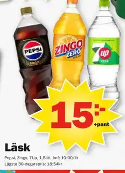 Pekås Pepsi, Zingo, 7Up, Läsk erbjuda