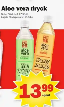Pekås Nobe Aloe vera dryck erbjuda