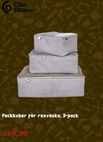 Packkuber för resväska, 3-pack