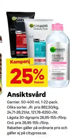 City Gross Ansiktsvård erbjuda