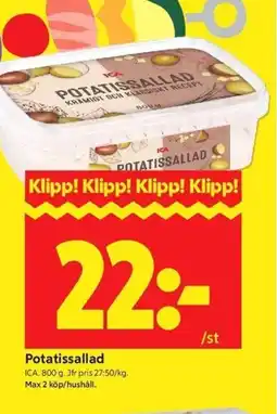 ICA Kvantum ICA Potatissallad erbjuda