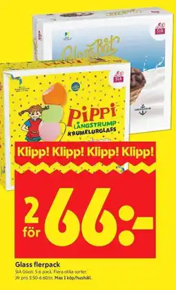 ICA Kvantum SIA GLASS Glass flerpack erbjuda