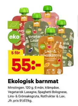 City Gross Ekologisk barnmat erbjuda