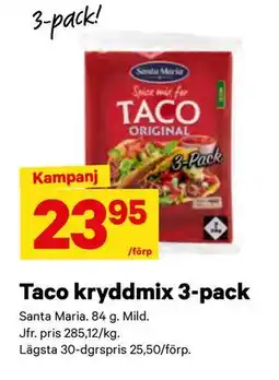 City Gross Taco kryddmix 3-pack erbjuda