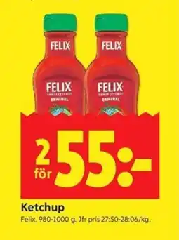 ICA Kvantum FELIX Ketchup erbjuda