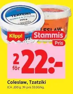 ICA Kvantum ICA Coleslaw, tzatziki erbjuda