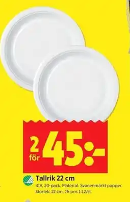 ICA Kvantum Tallrik 22 cm erbjuda