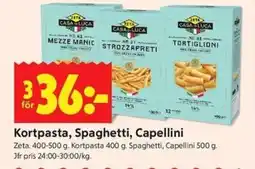 ICA Kvantum ZETA Kortpasta, spaghetti, capellini erbjuda