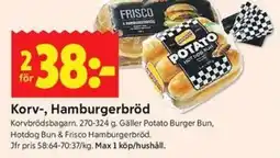 ICA Kvantum KORVBRÖDSBAGARN Korv-, hamburgerbröd erbjuda