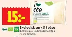 ICA Kvantum ICA Ekologisk surkål i påse erbjuda