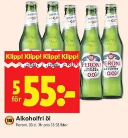 ICA Kvantum PERONI Alkoholfri öl erbjuda