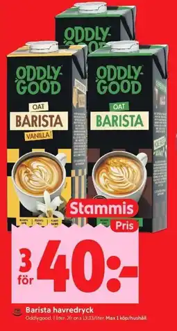 ICA Kvantum ODDLYGOOD Barista havredryck erbjuda