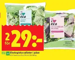ICA Kvantum ICA Ekologiska sallater i påse erbjuda