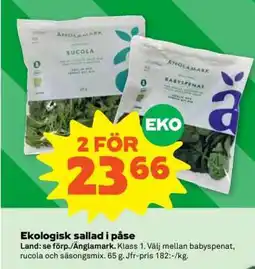 Coop Ekologisk Sallad i Påse erbjuda