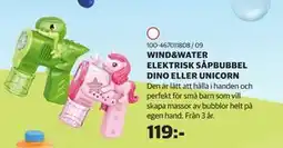 Lekia WIND&WATER ELEKTRISK SÅPBUBBEL DINO ELLER UNICORN erbjuda