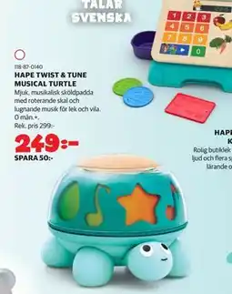 Lekia HAPE TWIST & TUNE MUSICAL TURTLE erbjuda