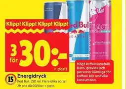 ICA Kvantum Red Bull Energidryck erbjuda