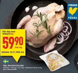 Willys Garant Hel majskyckling erbjuda