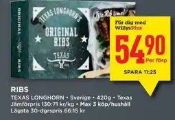 Willys TEXAS LONGHORN Ribs erbjuda