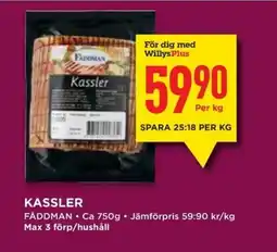 Willys FÅDDMAN Kassler erbjuda