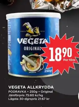 Willys Podravka Vegeta allkrydda erbjuda