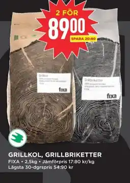 Willys Fixa Grillkol, grillbriketter erbjuda