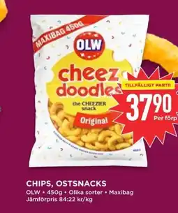 Willys OLW Chips, ostsnacks erbjuda