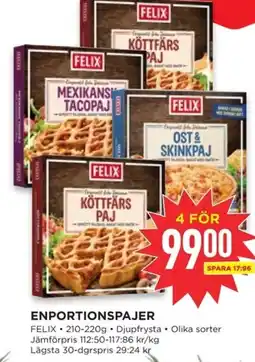 Willys FELIX Enportionspajer erbjuda