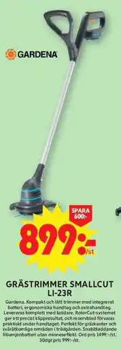 ICA Maxi Gardena Grästrimmer smallcut LI-23R erbjuda