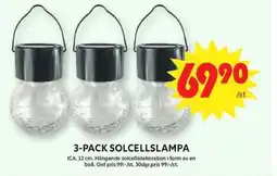ICA Maxi 3-pack solcellslampa erbjuda