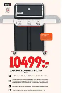 ICA Maxi Weber Gasolgrill genesis e-315W erbjuda