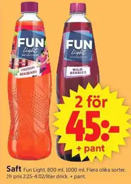 ICA Supermarket Fun Light Saft erbjuda