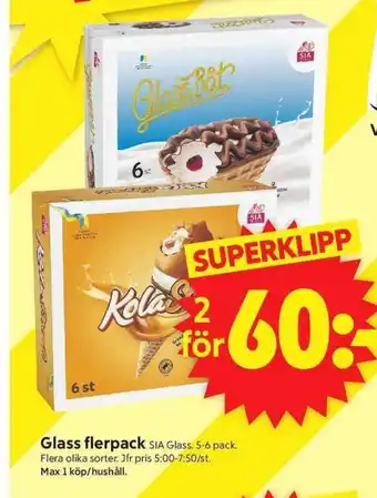 ICA Supermarket SIA Glass flerpack erbjuda