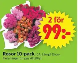 ICA Supermarket Rosor 10-pack erbjuda