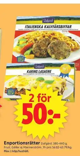 ICA Supermarket Dafgård Enportionsrätter erbjuda