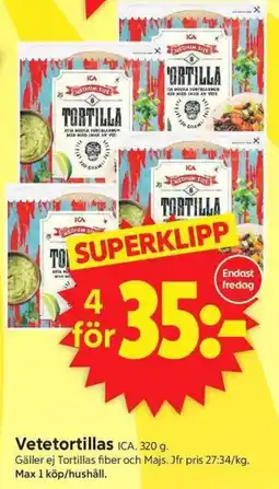ICA Supermarket ICA Vetetortillas erbjuda