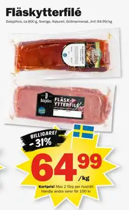 Pekås Fläskytterfilé, Medlemspris erbjuda