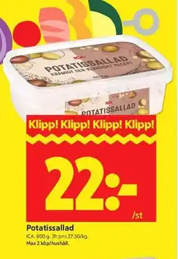 ICA Kvantum Potatissallad erbjuda