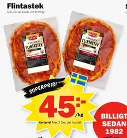 Pekås Flintastek, Medlemspris erbjuda