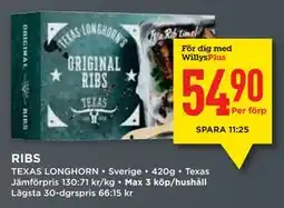 Willys RIBS, Medlemspris erbjuda