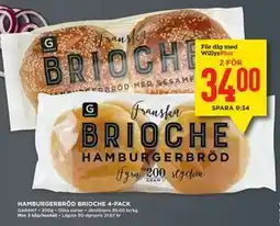Willys HAMBURGERBRÖD BRIOCHE 4-PACK, Medlemspris erbjuda