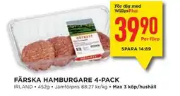 Willys FÄRSKA HAMBURGARE 4-PACK, Medlemspris erbjuda