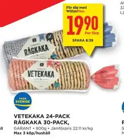Willys Hemma VETEKAKA 24-PACK RÅGKAKA 30-PACK, Medlemspris erbjuda