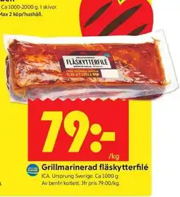 ICA Kvantum Grillmarinerad fläskytterfilé erbjuda