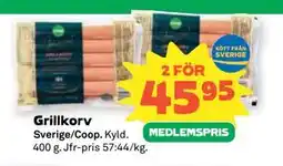 Coop Daglivs Grillkorv, Medlemspris erbjuda